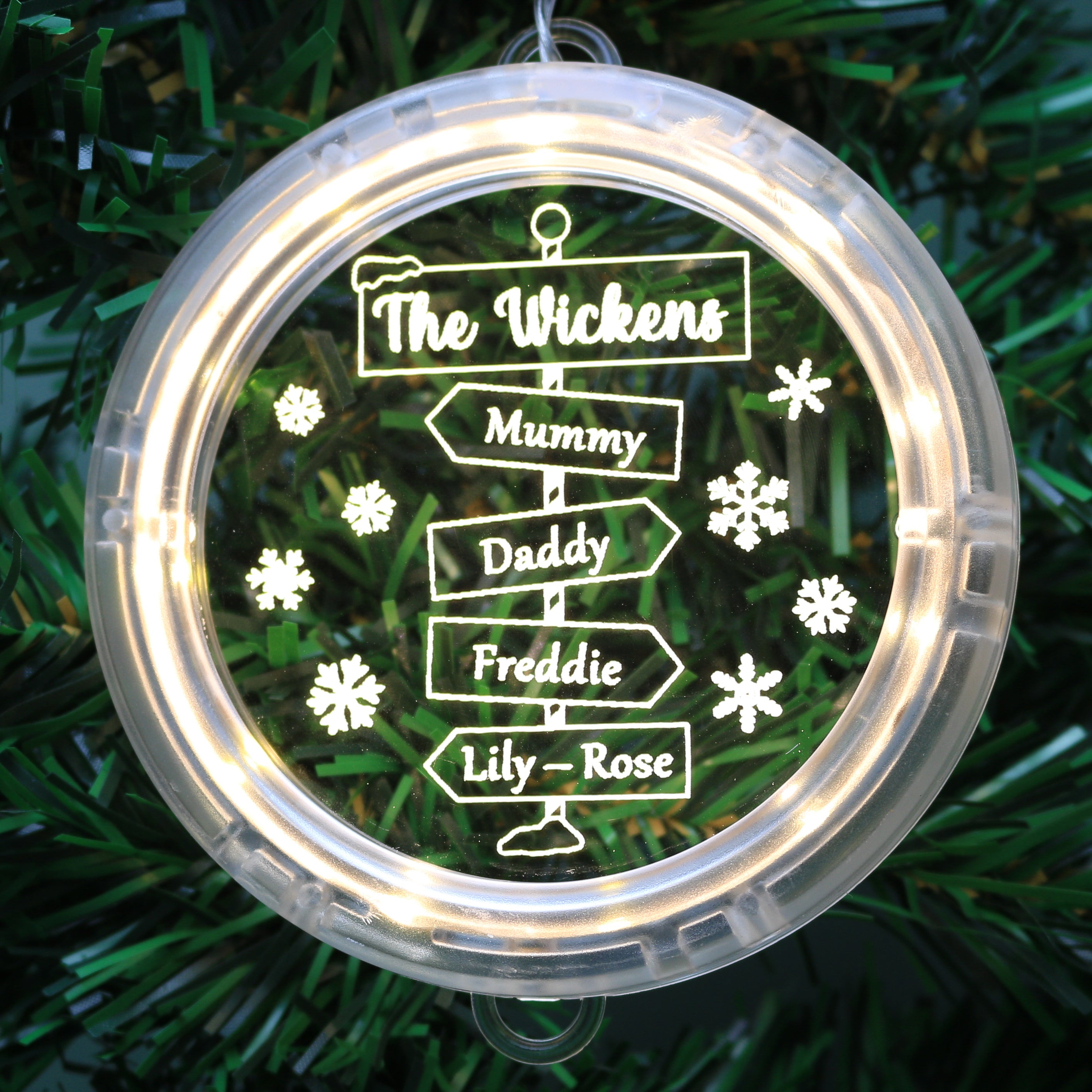 Family Tree Christmas LED Bauble Forever Lights