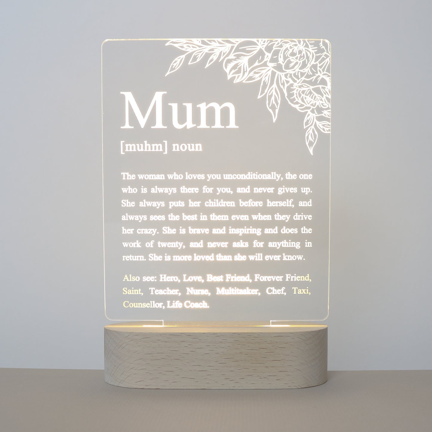 Mum Definition Lamp