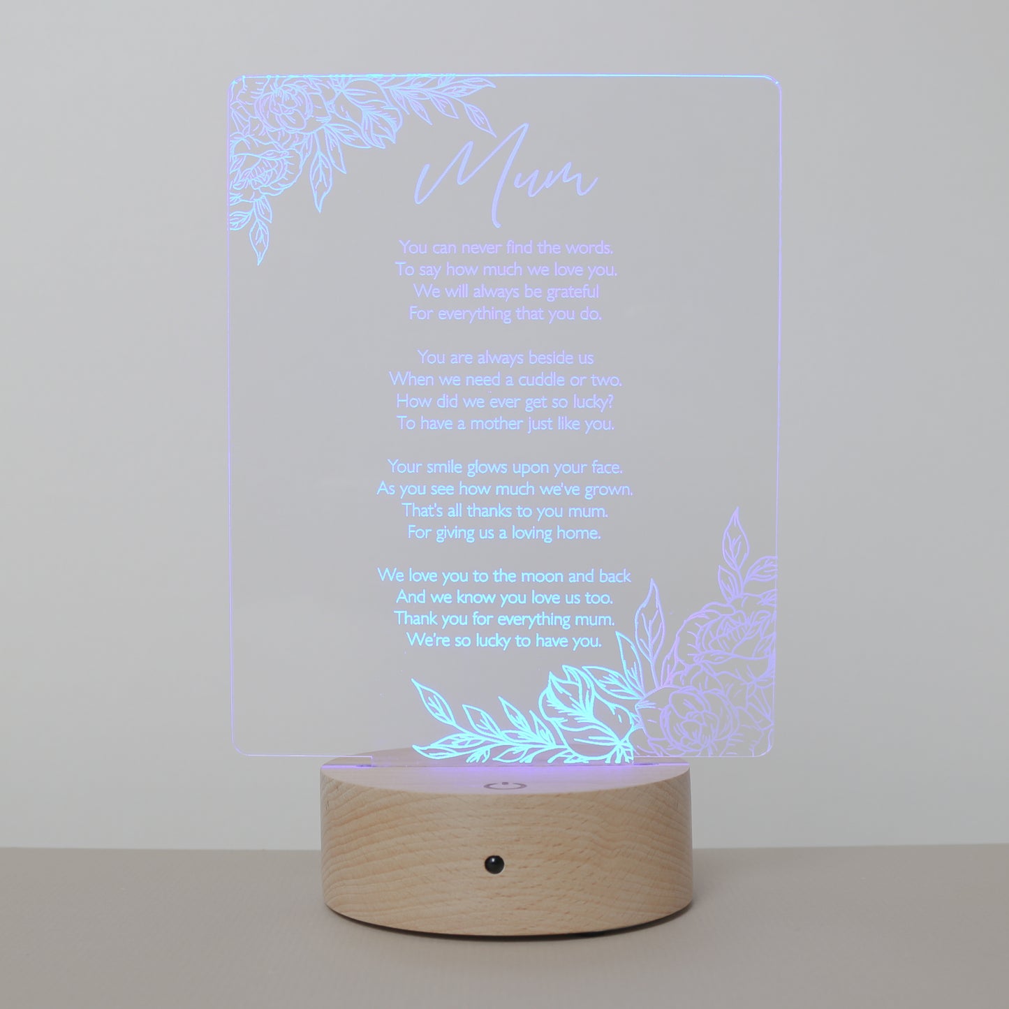 Mum Poem Lamp (You can never find the words...)